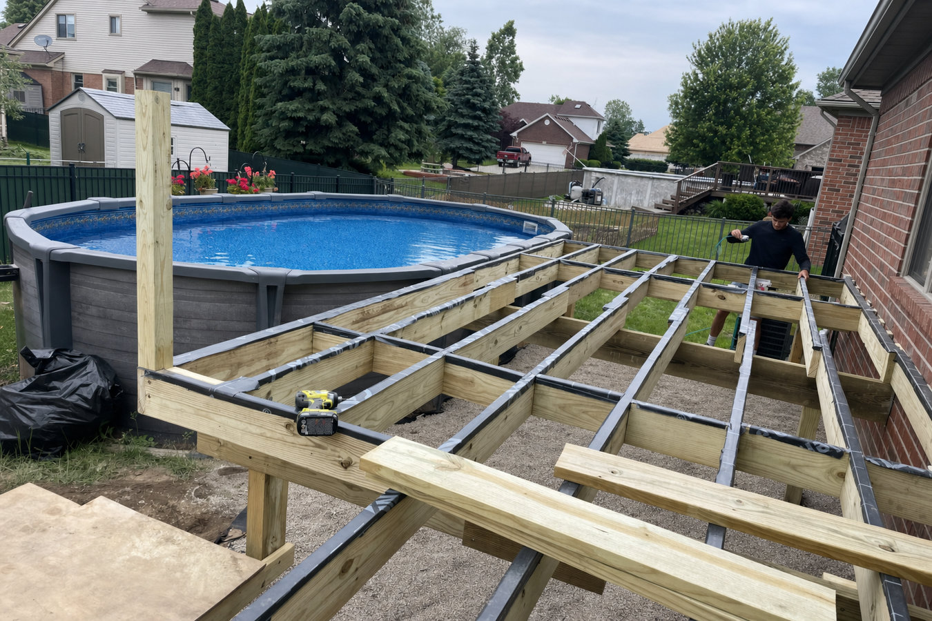 Pool deck construction in Visalia, CA